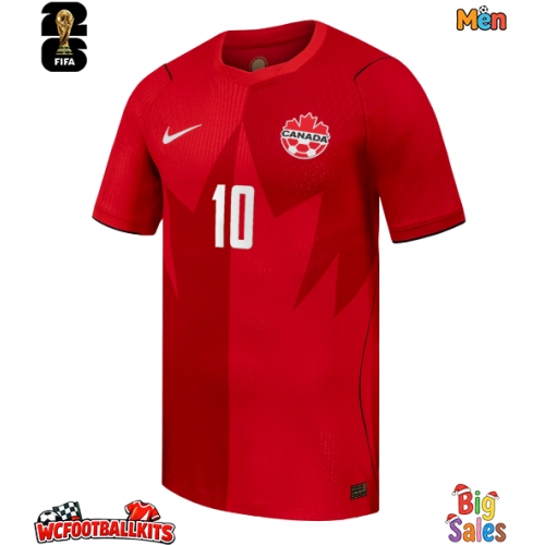 Canada Jonathan David #10 Replica Home Stadium Shirt World Cup 2026 Short Sleeve
